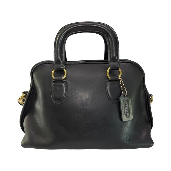 Coach Vintage 80s/90s Baxter Black Leather Satchel No 0867-220 Made in USA - Picture 1 of 16